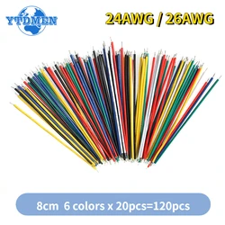 120pcs Jumper Wire 24AWG 26AWG 6 Color Tin-Plated Breadboard PCB Solder Cable DIY Kit High-Quality Electronic Wires