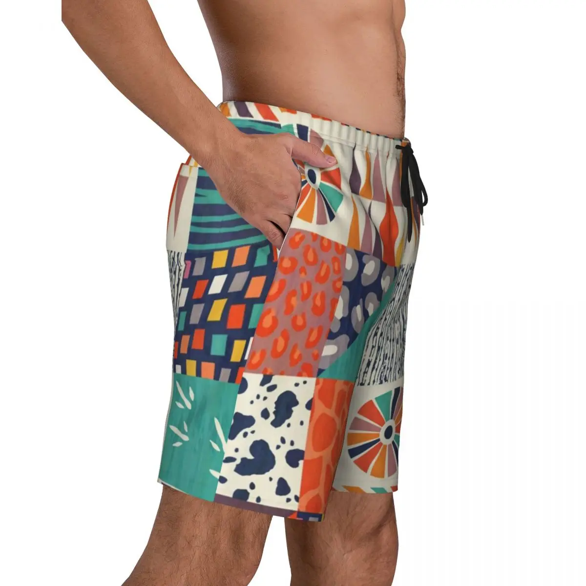 Males Gym Shorts Vintage Nordic Pattern Y2K Funny Swimming Trunks Out of Africa Comfortable Sportswear Hot Beach Short Pants