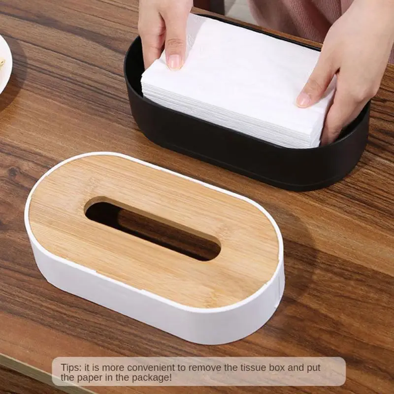 Wooden Tissue Box Holder Simple Stylish Living Room Bedroom Toilet Household Handkerchief Box Car Tissue Case Napkin Holder