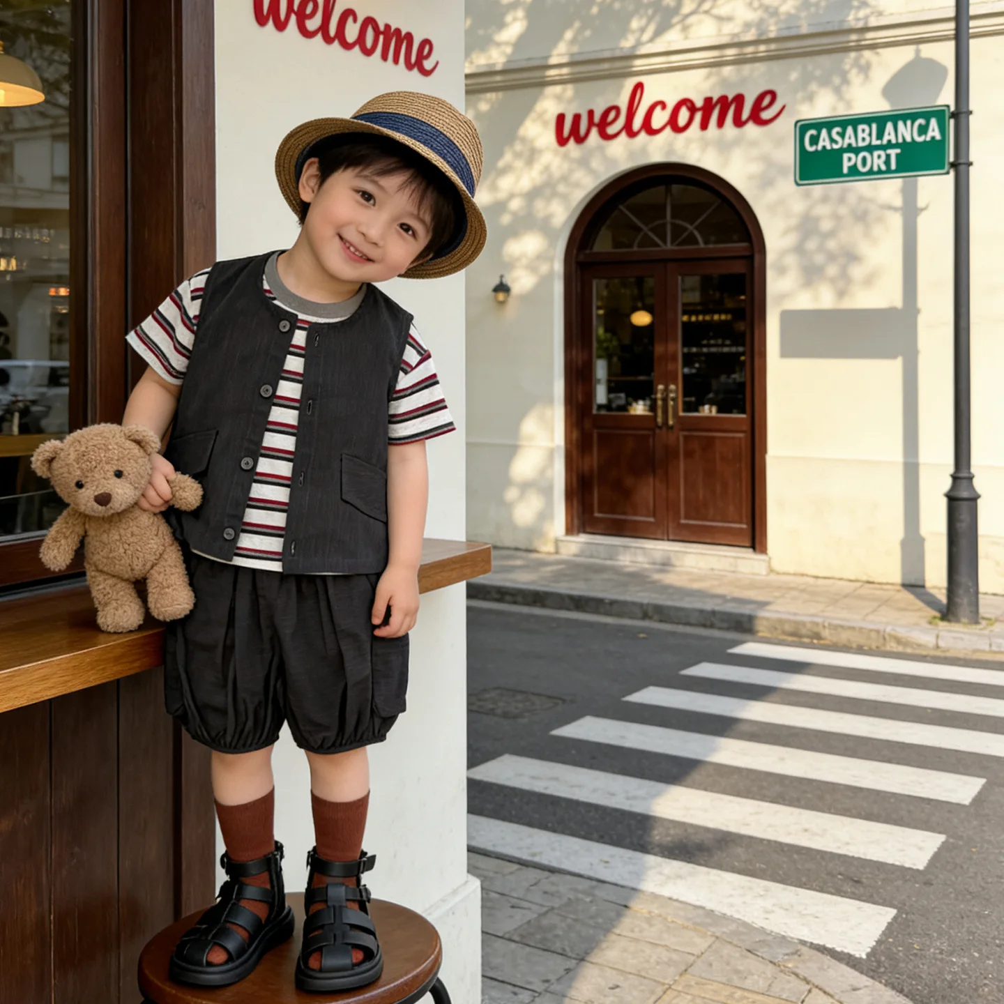 2026 Summer Boys Toddler 2Pcs Outfit Set Sleeveless Vest + Baggy Pants Korean Style Casual Kids Clothing for Daily