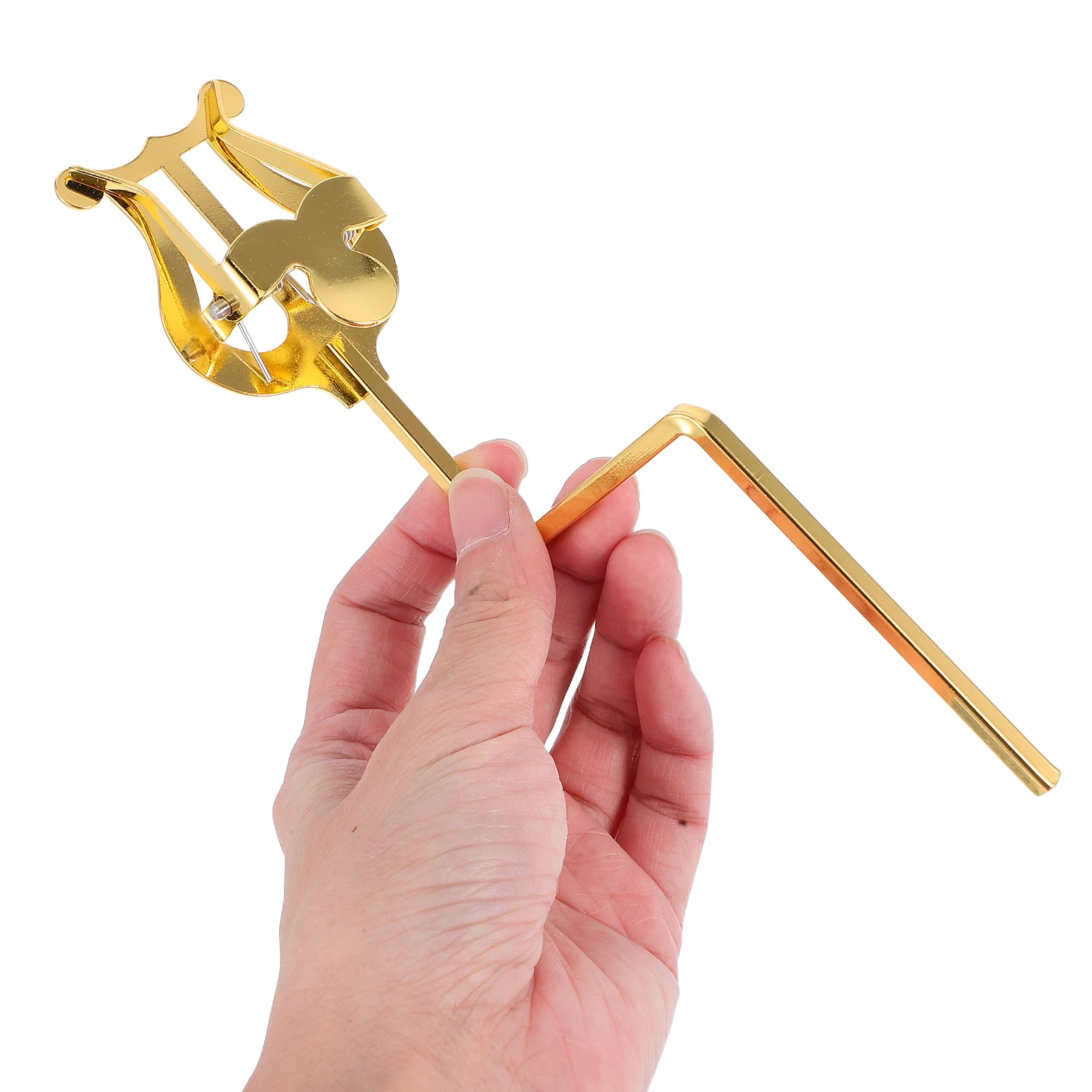 

Portable Music Stand Metal Sax Clips Alto Holder Small Golden Vertical Marching Holders Lightweight Adjustable Universal