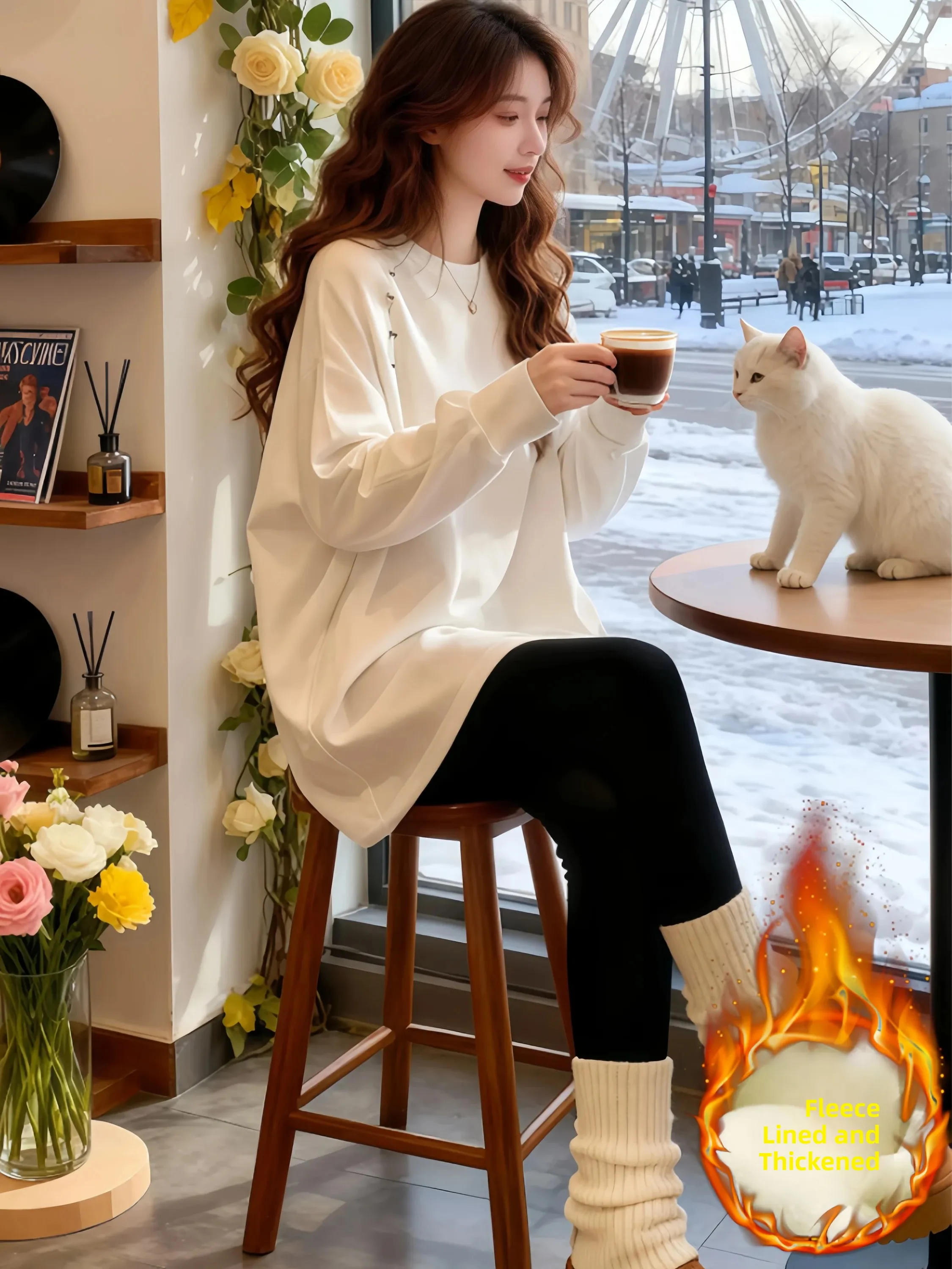 Stylish Mid-Length Women's Long Sleeve Base Shirt Fashionable Butt Cover up 2026 New Trend Inner Wear Casual Loose Fit T-Shirt
