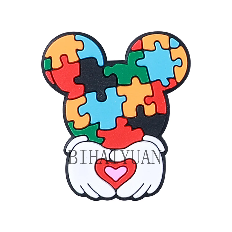 10pcs Disney Mickey mouse focal Teether Jewelry Beads Food Grade Minnie mouse Silicone Beads For pen Pacifier Chain