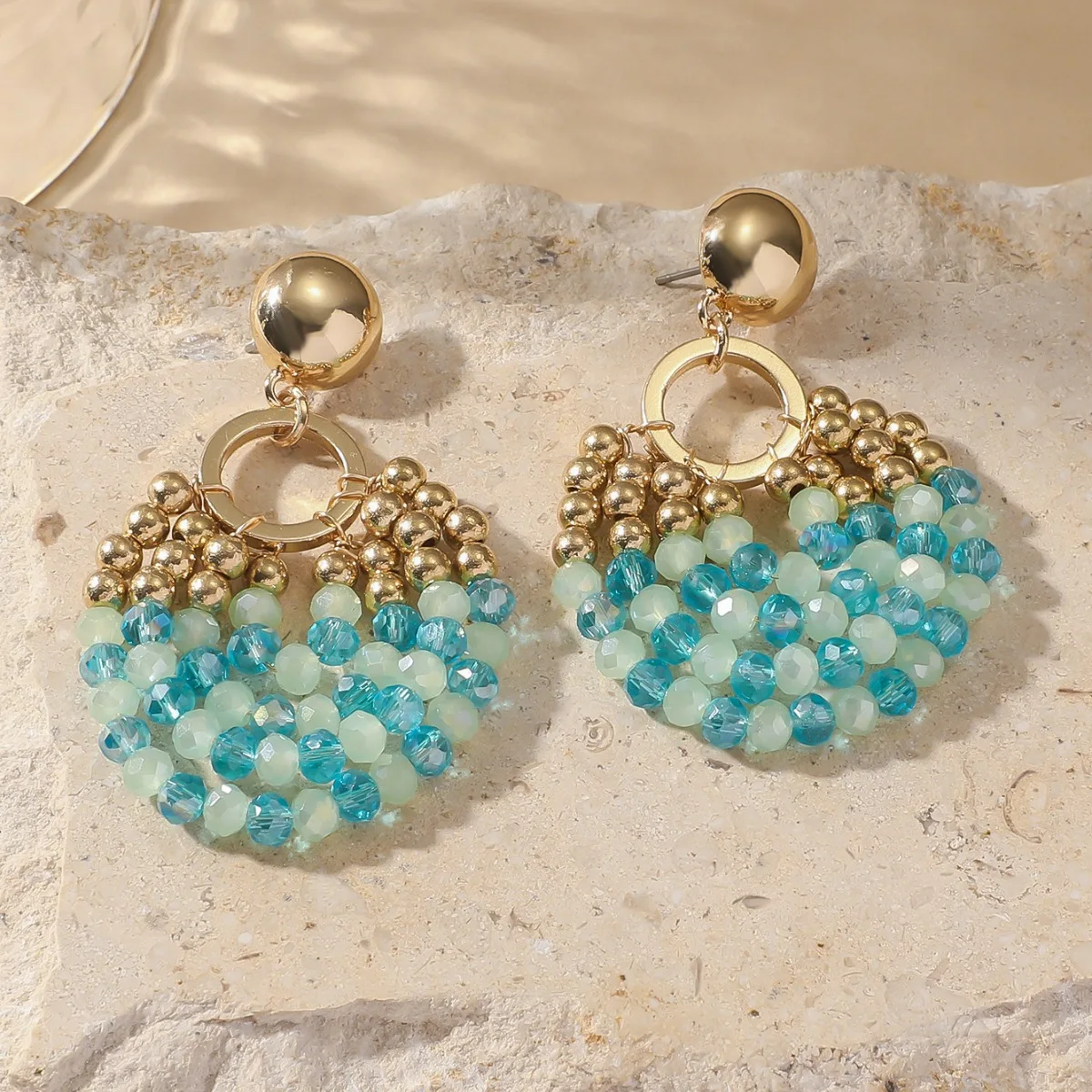 

Handmade Beaded Earrings Tassels Creativity Bohemia Crystal Water Drop Hand Weaving Female Fashion Beaded Earrings for Women