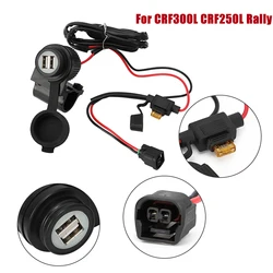  Accessory Outlet Socket Switched Power '17 on Plug And Play 2.0A For Honda CRF250L CRF300L Rally Dual USB