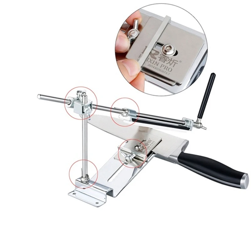 Full Stainless Steel Professional Kitchen Sharpening System Fix-angle Knife Sharpener With 4 Stones Ketchen Accessories