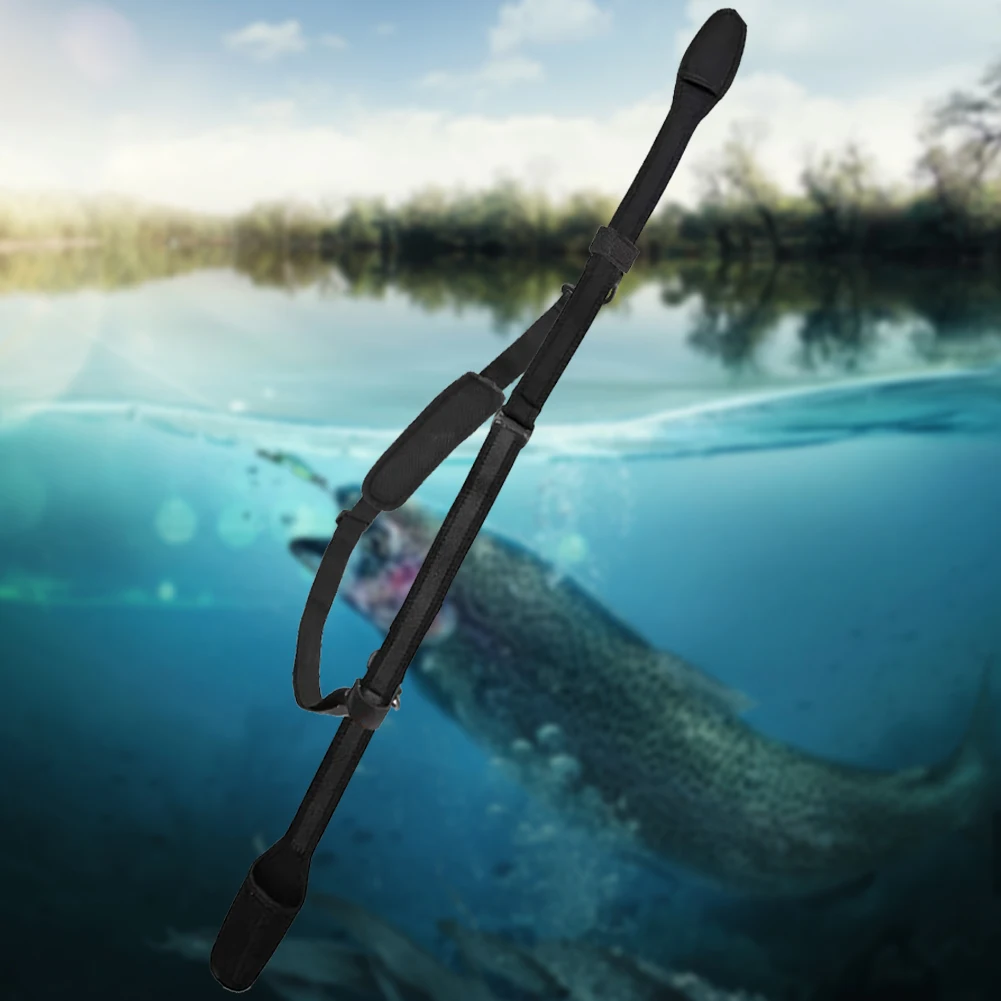 حقيبة تخزين صنارة الصيد قابلة للتعديل، حزام كتف لقضيب الصيد، ربطة عنق محمولة مقاومة للاهتراء للصيد في الهواء الطلق