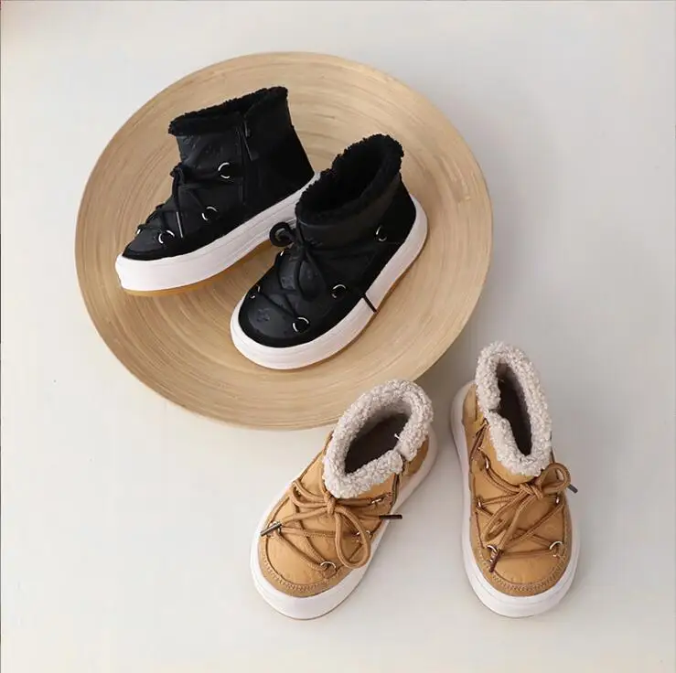 Baby Girls Boys Winter Warm Fur Snow Boots Non-slip Bottom Thick Warm Soft Sole Plush Lining Booties Toddler First Walkers Shoes