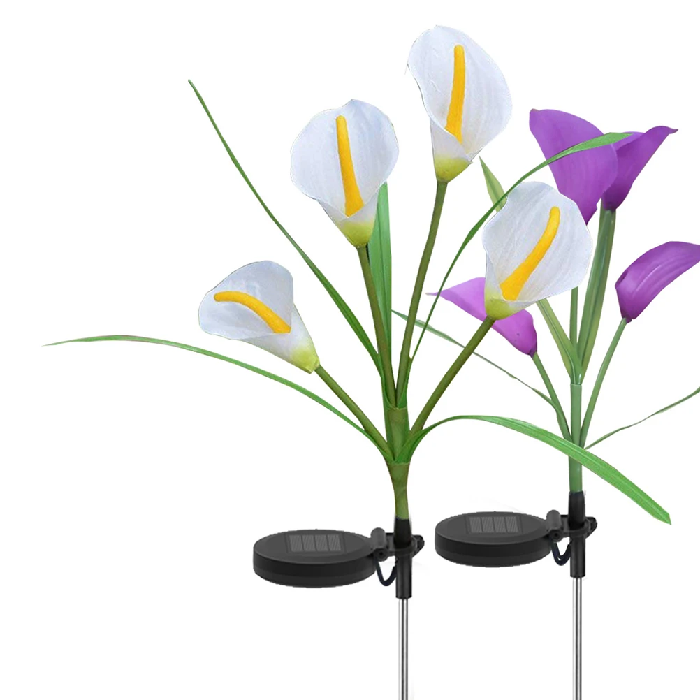 

2 Pcs Solar Flower Lights Outdoor Garden Decorative Landscape Lighting Artificial Lantern Colorful Yard Pathwaysolar lights