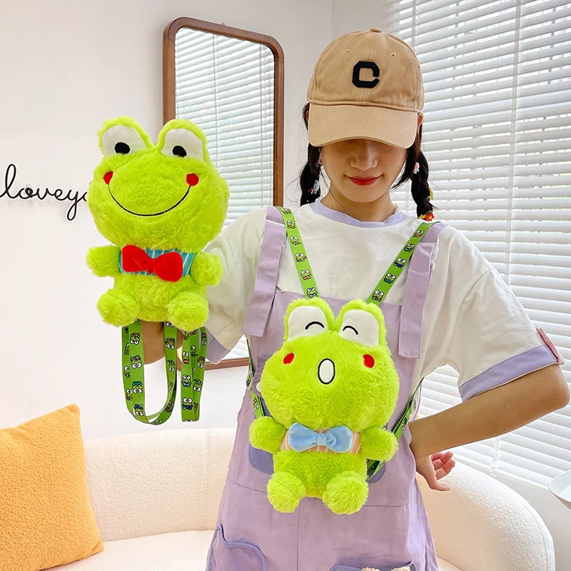 Y2K Korea Cute Cartoon Plush Frog Doll Backpack Anime Messenger Bags Personality Girls Shoulder Bag Kawaii Coin Purse Kids Gifts