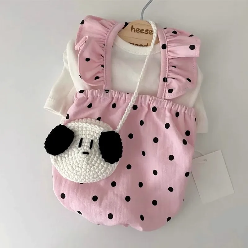 

Pink Pet Dress Polka Dot Pattern Dog Clothes Summer Thin Teddy Skirt Bichon Pretty Pullover Female Dog Clothes