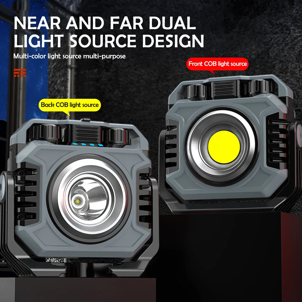 D2 Portable Work Light Car Detailing Light Paint Inspection Lamp Outdoor Camping Light Multifunctional COB Flashlight + Magnetic