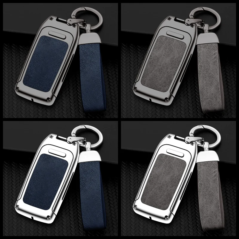 New Zinc Alloy Leather Car Remote Key Case Cover Protector Shell for Volvo XC60 V60 S60 S80 XC70 V40 Auto Interior Accessories