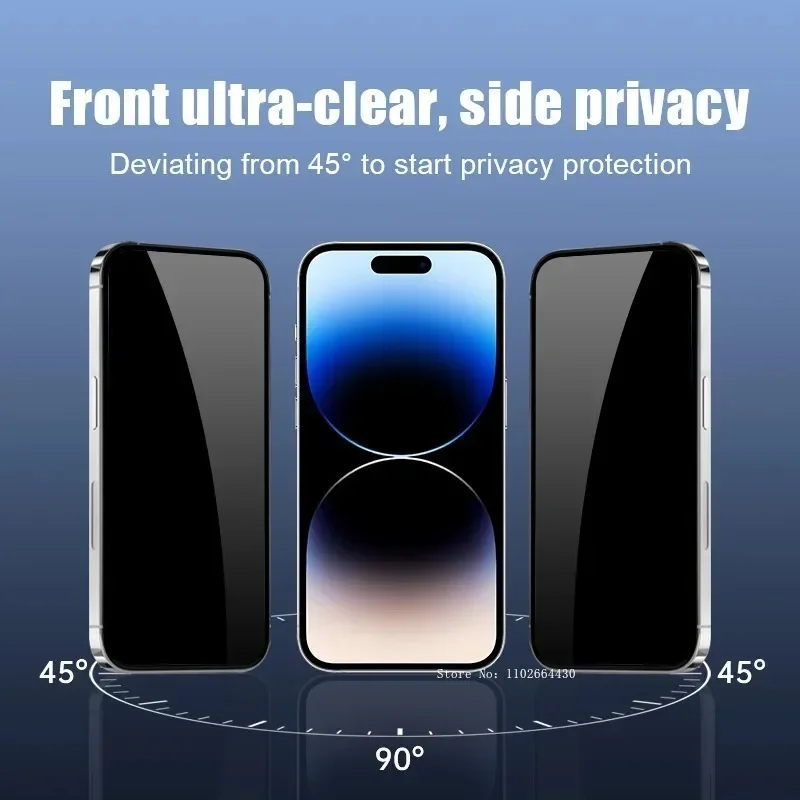 2Pcs Privacy Glass Smartphone for Iphone Phone Screen Protector 16 15 14 Plus 13 12 Mini 11 Pro XR XS Max X Tempered Glass Film