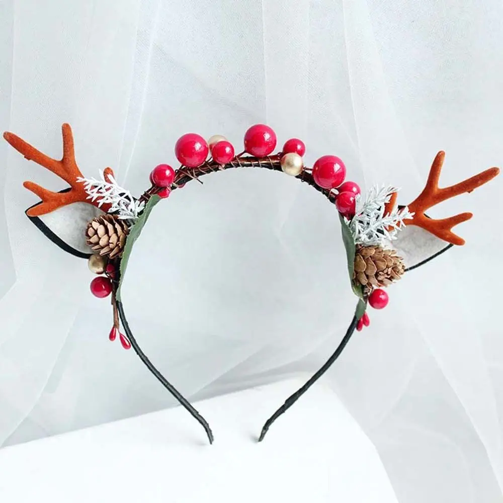 Headwear For Kids Make Up For Female Deer Horns Flower Hair Accessories Antlers Headband Korean Style Head Hoop Women Hair Band