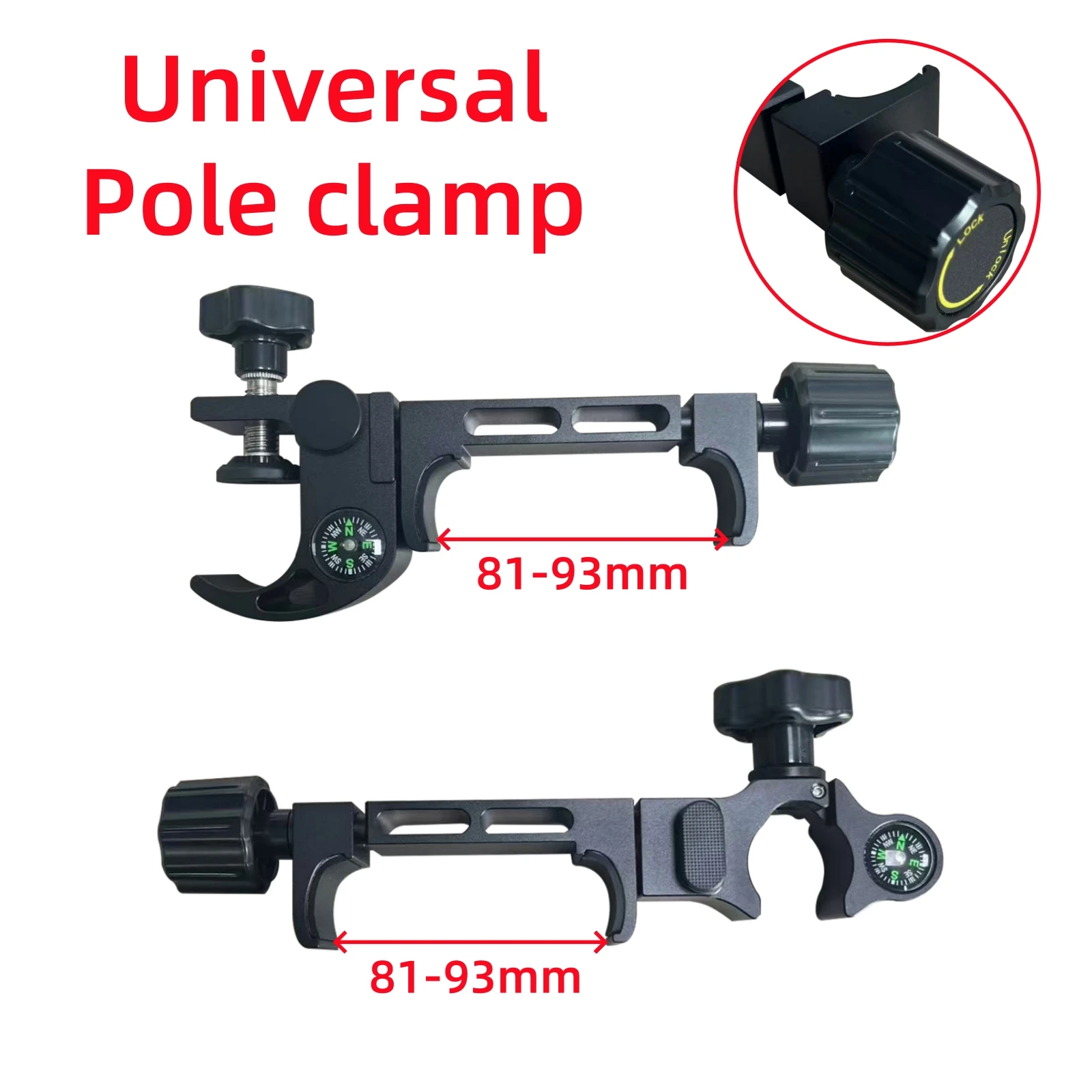 Universal Data Collector Cradle Pole Clamp Bracket Mount Holder with Compass for Topcon Surveying RTK GPS GNSS Total Station