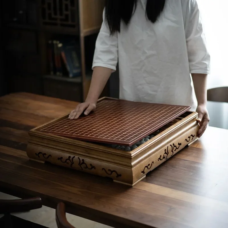 High-end walnut adult solid wood Go, Gobang board set Yunzi chess