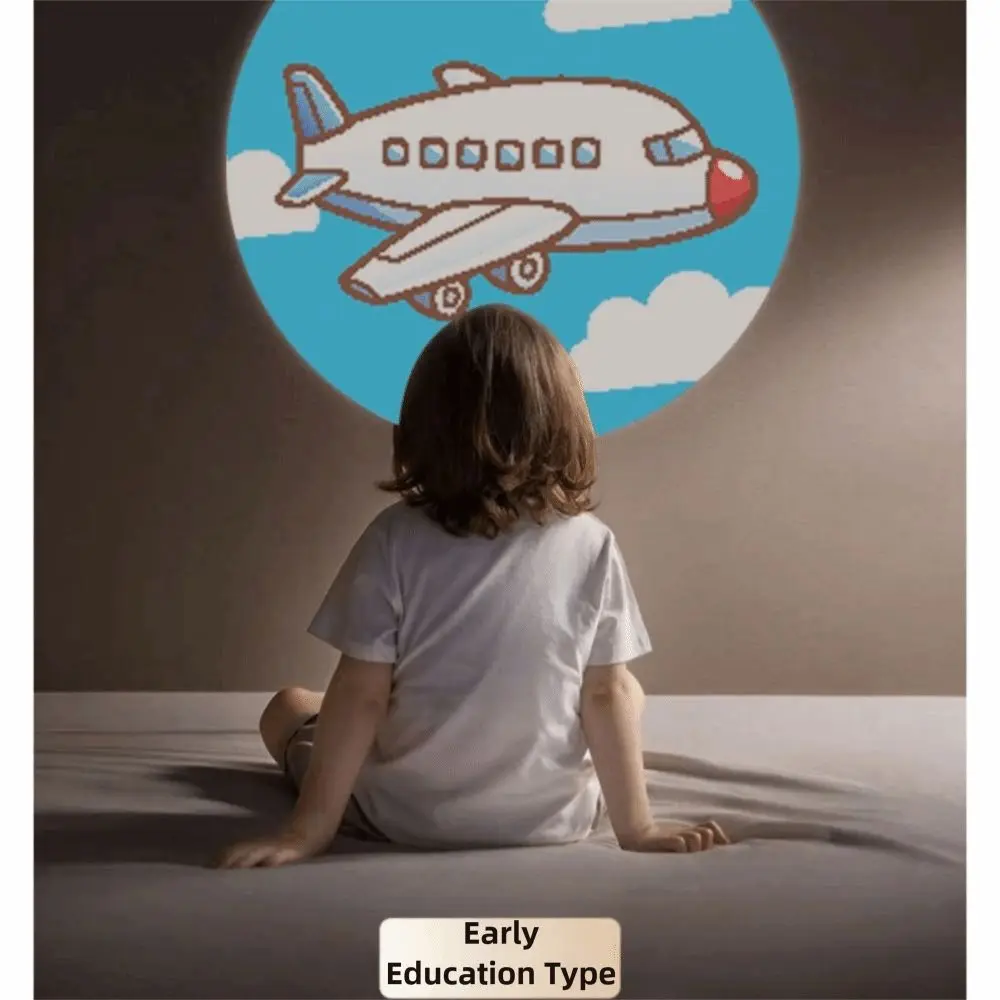 

128 Patterns Children Projector Flashlight 16 Cards Early Education Baby Projector Torch Animal Pattern Gift