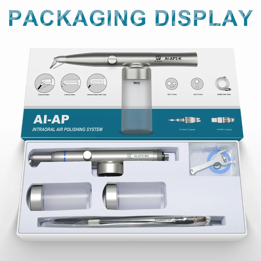 เครื่องขัดฟันด้วยลมแบบมืออาชีพ AI-AP2 ​   เครื่องพ่นผงอะลูมินาพร้อมระบบฉีดน้ำภายในสำหรับคลินิกทันตกรรม