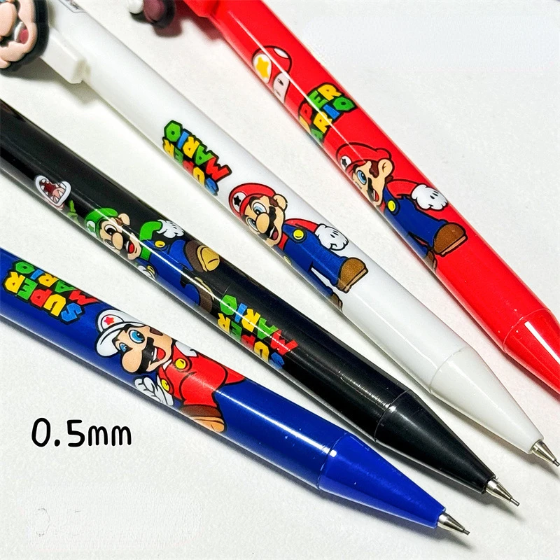 Super Mario Bros Mechanical Pencil Anime 0.5mm Press Automatic Mechanical Pencil School Office Supplies Student Stationery Gift