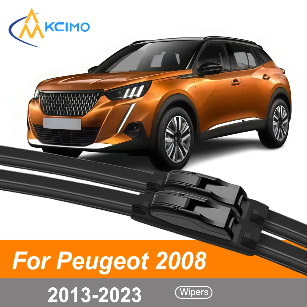 

All-Season Beam Front Wiper Blades For Peugeot 2008 A94 2013-2023 Streak-Free Cleaning Windshield Wipers Driver & Passenger Side