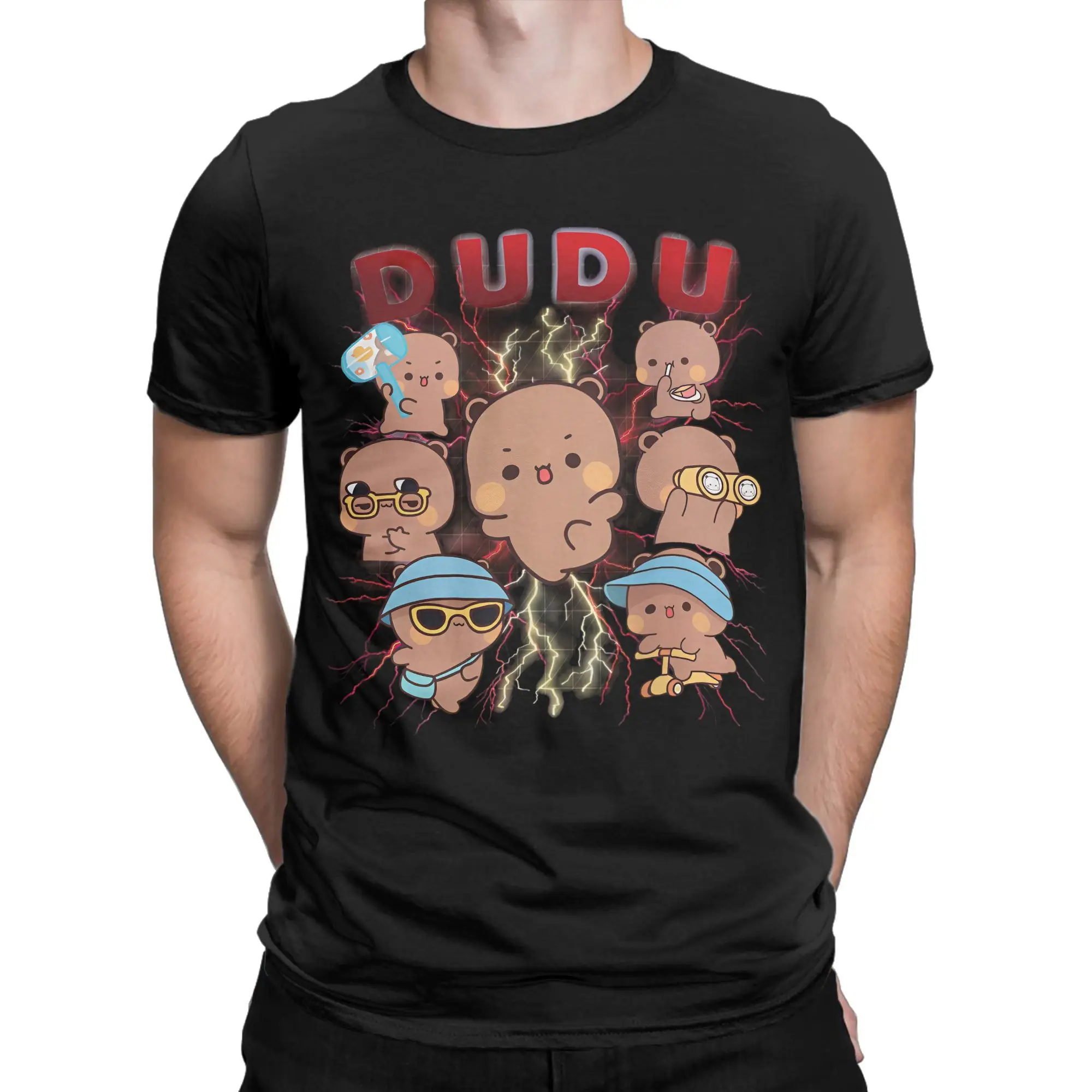 Dudu Bubu Halloween Spooky Season Vampire Witch Pumpkin Ghost Men T Shirts  Tee Shirt Short Sleeve Round Neck T-Shirt Clothing