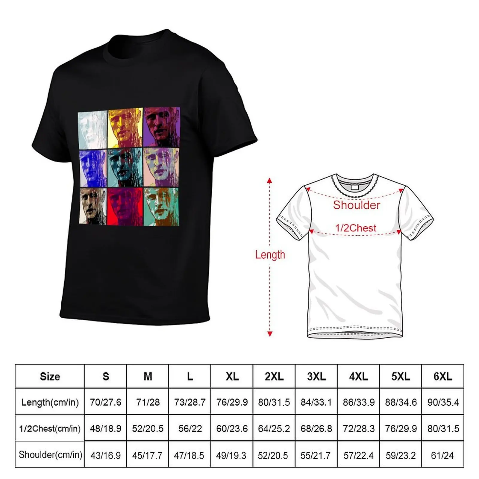 Bladerunner Roy Rutger Hauer Tribute Warhol Pop Art T-Shirt, Summer Casual Cotton Tee, Oversized Streetwear Tops, 100% Cotton
