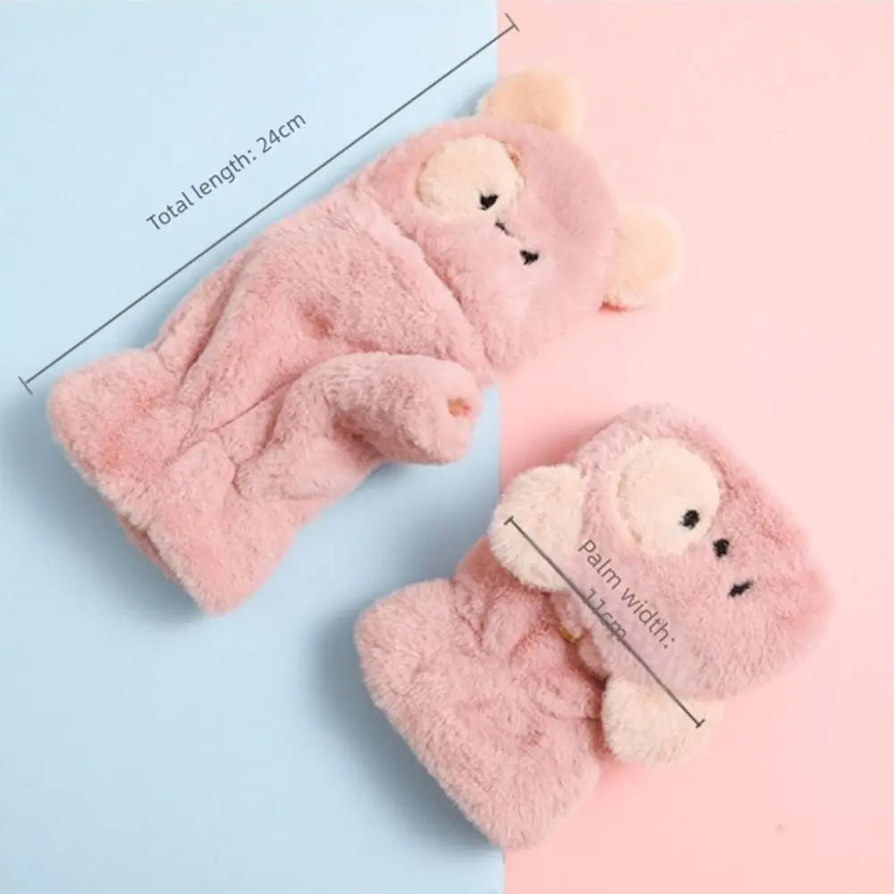 لطيف نصف اصبع قفازات الكرتون الباردة واقية قصيرة أصابع قفازات الدفء رشاقته قفازات شاشة اللمس للطلاب الفتيات #5