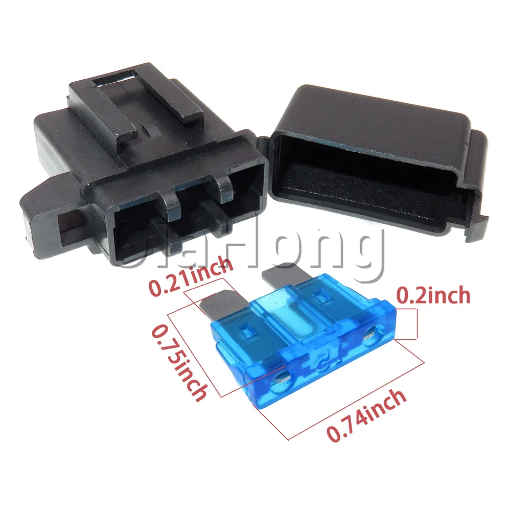 1 Set Middle AC Assembly Automobile Fuse Holder Medium Car Insurance Socket Black Lighter Frontal for Standard Fuses