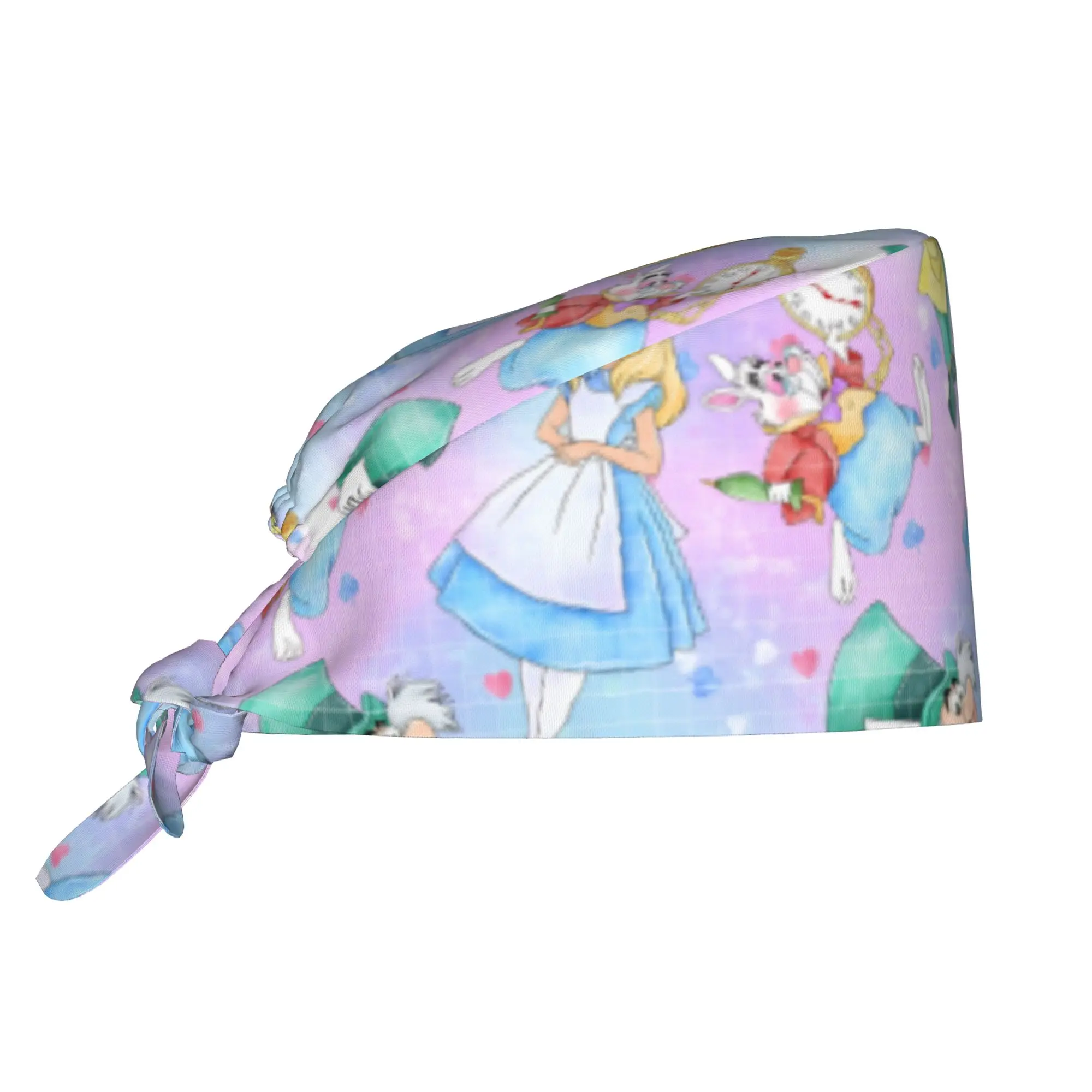 Custom Alices Anime Wonderlandes Scrubs Cap Surgical Hats Women Men Cartoon Operating Room Cap Operator Hats Lab Works Hat