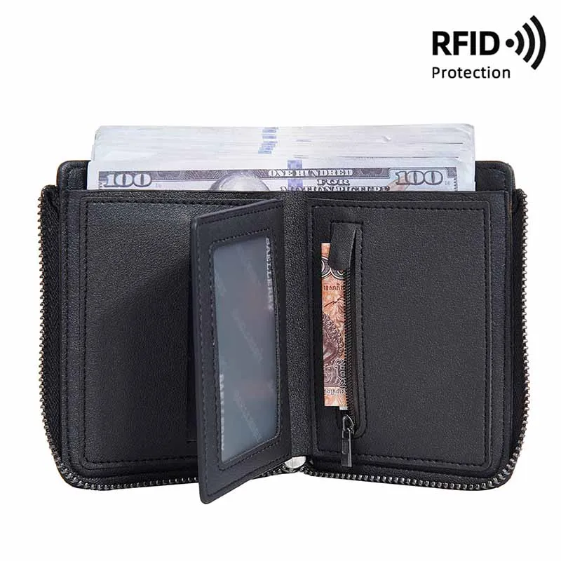 

New Men Brand Serpentine Short Wallet Youth Fashion Soft Leather Large Capacity Wallets Zipper Coin Purse Billfold Card Holder