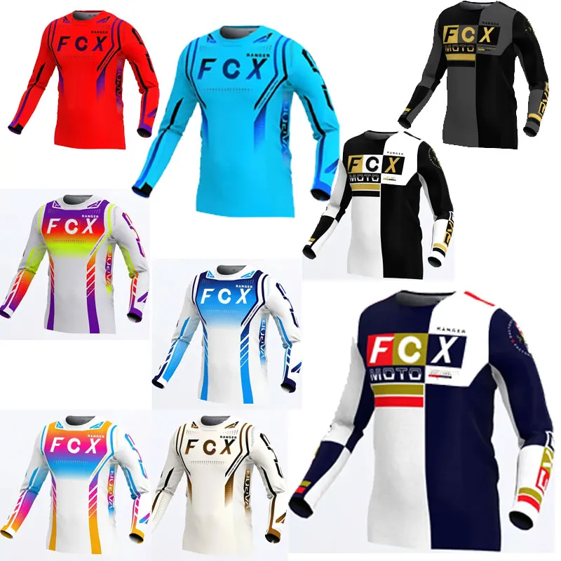 2024Motocross T-shirt Mx Mountain Bike Clothing   Mtb JerseyEnduro MTB Cycling Sleeve Cycling Jersey Downhill Shirt Camiseta FCX