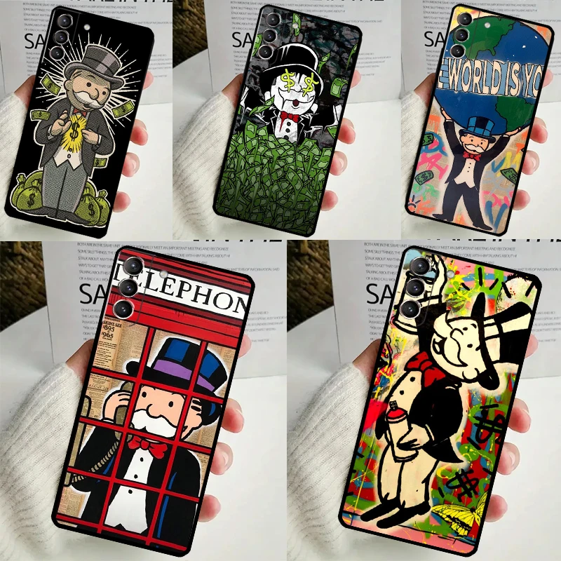 Dollar M-Monopolys Case For Samsung Galaxy S24 S23 S22 Ultra Note 10 Plus Note 20 S9 S10 S20 S21 FE Back Cover