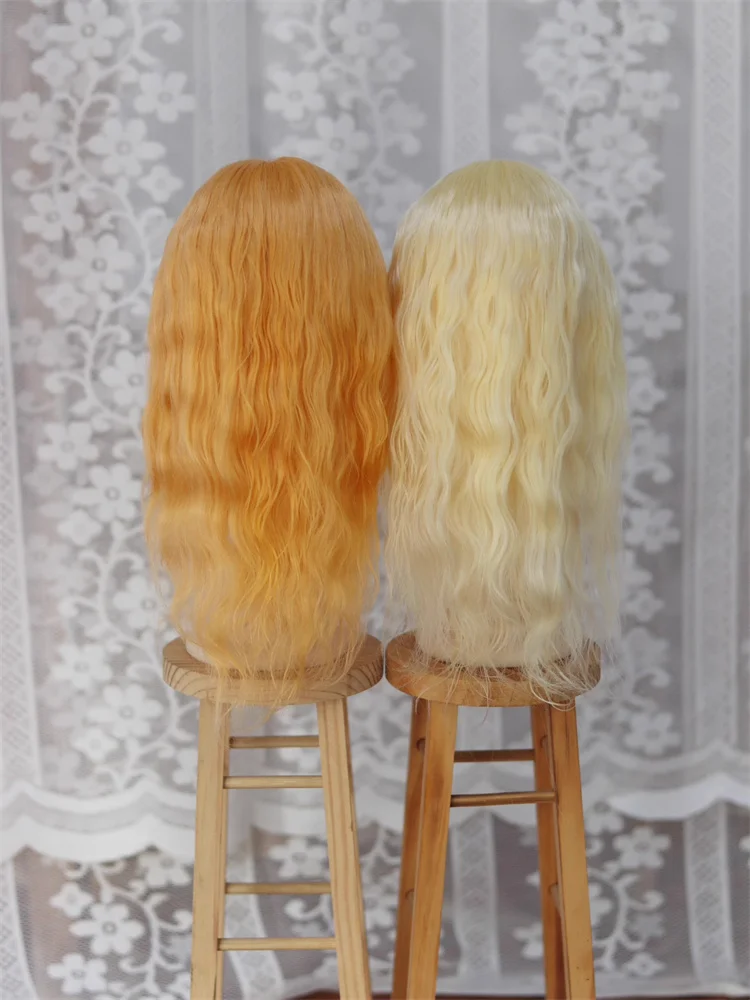 BJD Doll Wigs Long Mohair Hair For 1/3 1/4 Dolls Wavy Hair Accessories Pink Purple Green Blue Yellow Bunches Wigs