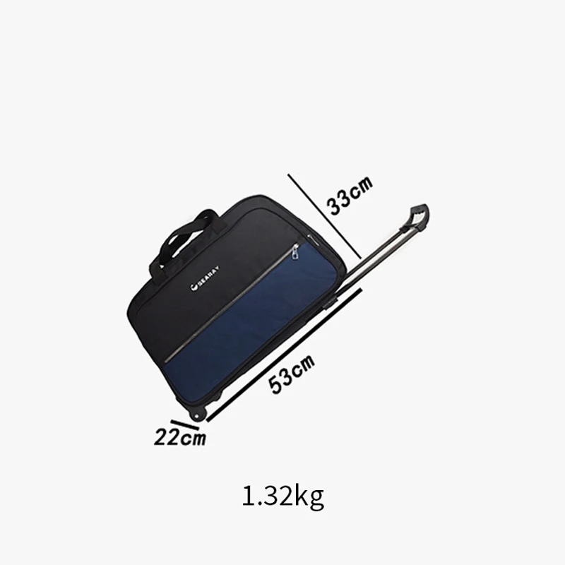 Travel Bags Short-trip Luggage Trolley Case With Wheels Foldable Handbag Suitcase Oxford Waterproof Large Capacity Trolley Bag