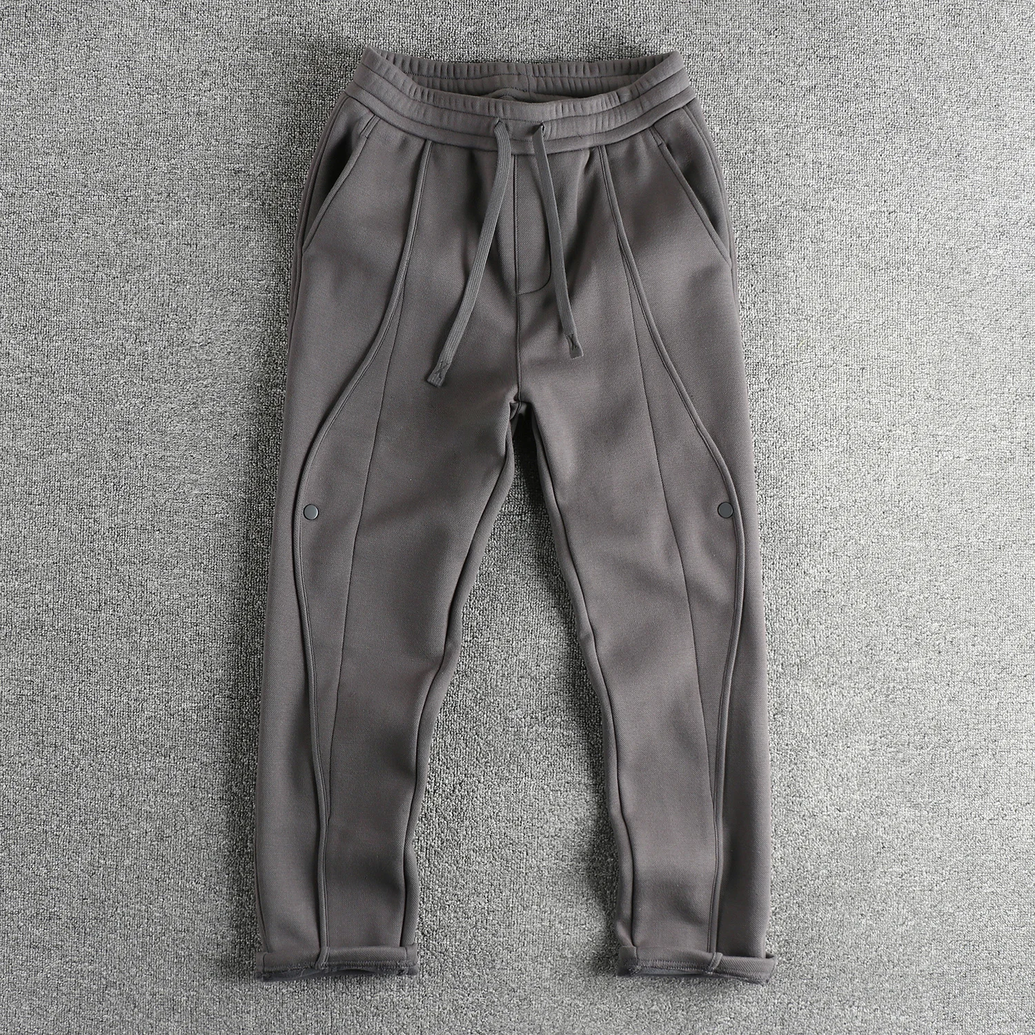 2024 Autumn and Winter New American Retro Thick Velvet Sweatpants Men\'s High Street Washed Drawstring Casual Loose Sports Pants