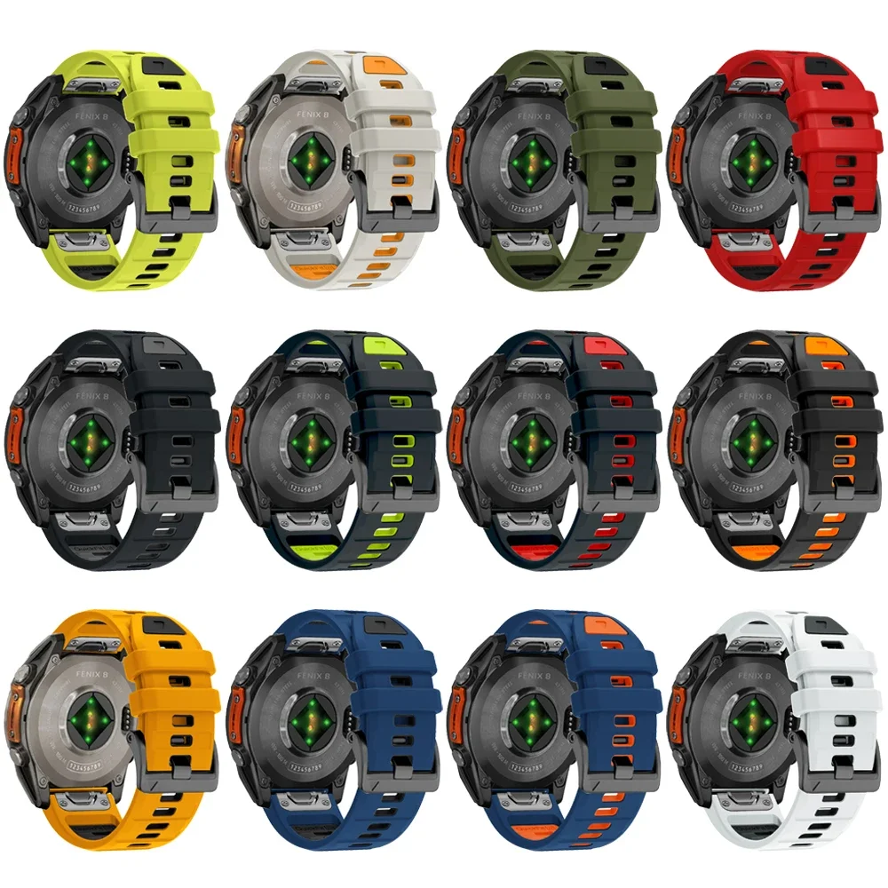 26mm 22mm Screw Buckle Strap For Garmin Fenix 8 E 7X 7 6X 6 Pro 5X 5 Plus Silicone Band Epix Pro Gen 2 47mm 51mm 955 Enduro 3 2