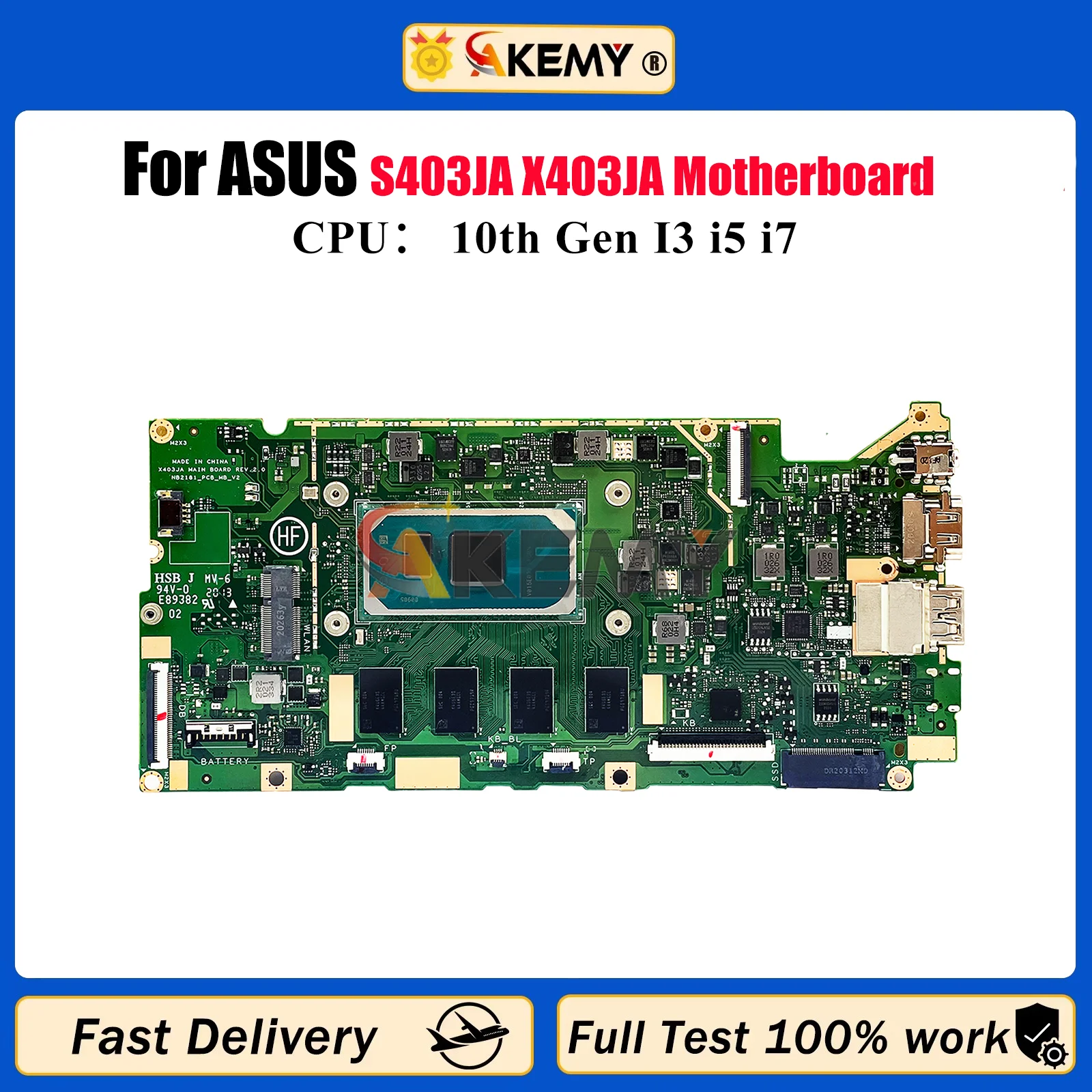 

X403JA Материнская плата для ноутбука ASUS VivoBook X403J S403JA X403JA Материнская плата для ноутбука с 10-го поколения I3 i5 i7 tests ОК быстрая доставка