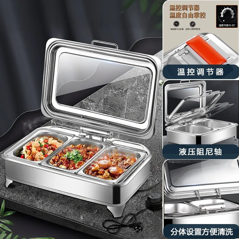 Buffet stove commercial electric heating plate heating hydraulic visual clamshell restaurant food insulation basin