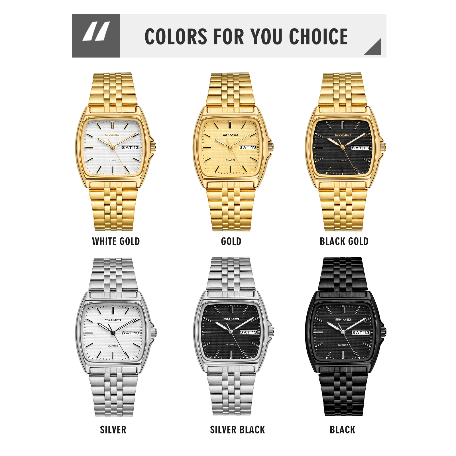 SKMEI 2628 Men's Quartz Wristwatch 30M Waterproof Luxury Women Watch Fashion Casual Clock Business Unisex Chrono Date Display