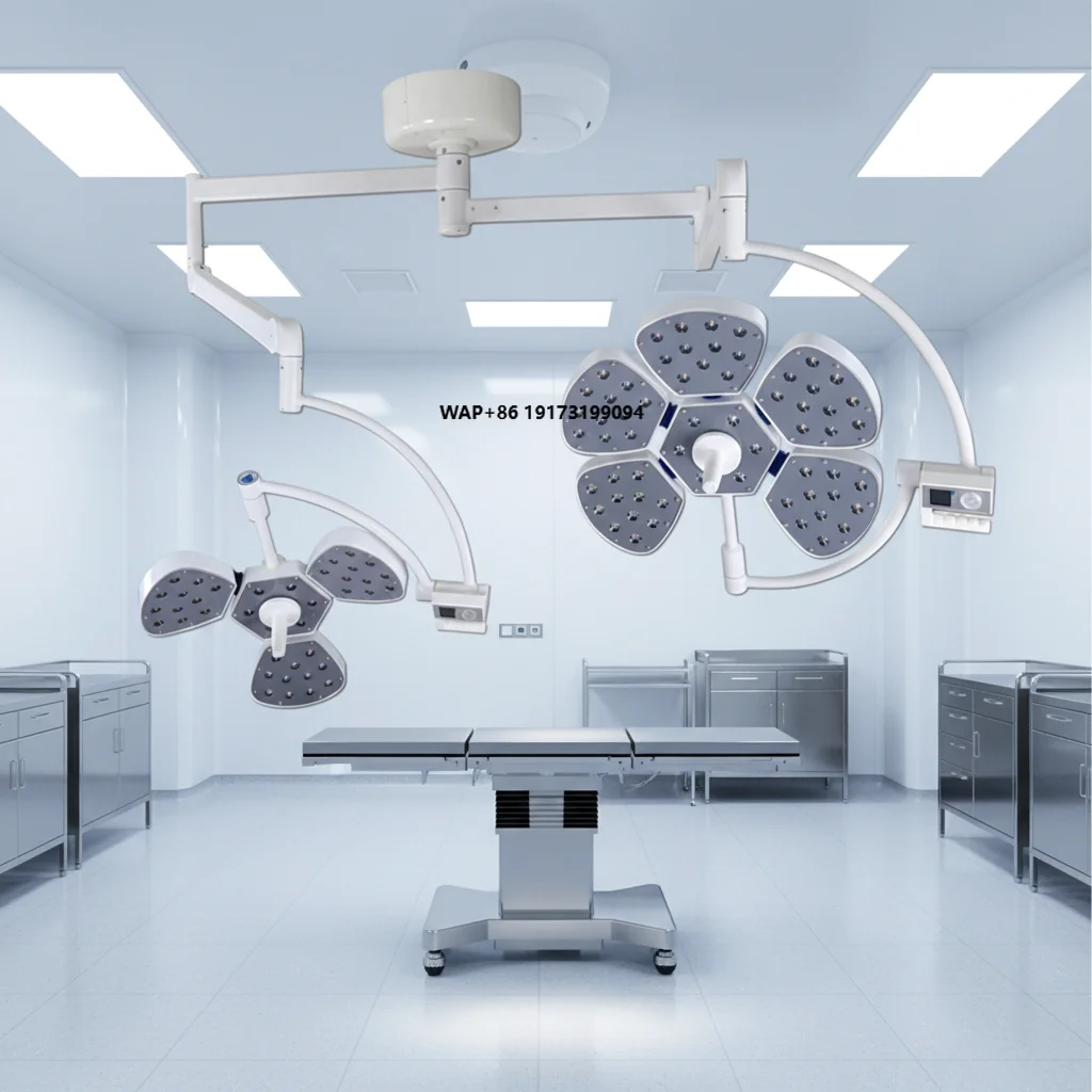 High Quality Hospital/Clinic Double Head Five Valves Light Emitting Diode Surgery Cold Light Shadowless Light