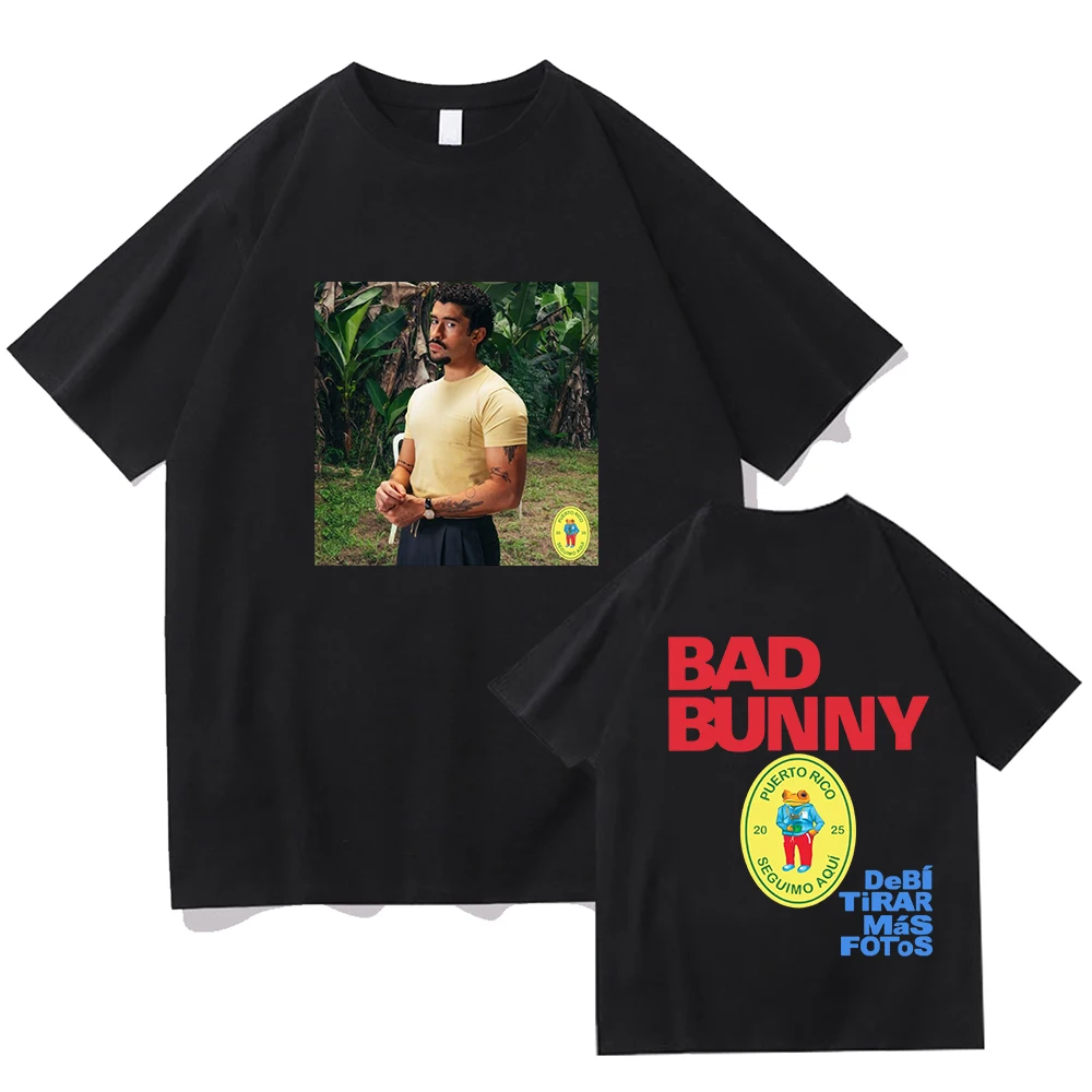 BAD BUNNY T Shirts 2025 DeBÍ TiRAR MáS FOToS Men/women Tshirt Unisex Cotton Clothing Aesthetic Tops High Quality Tees Shirts