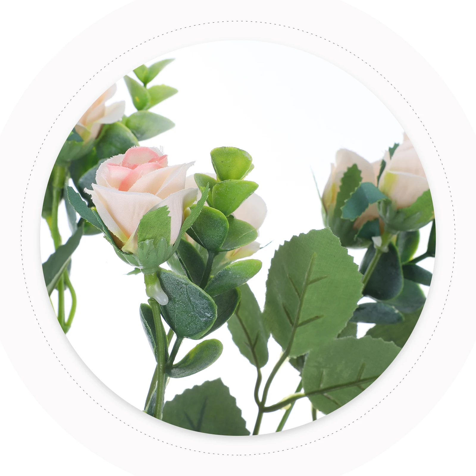

5Pcs Faux Rose Decor Plastic Simulation Flower Waterproof Sunproof Clear Lines Bright Colors for Home Wedding Decoration