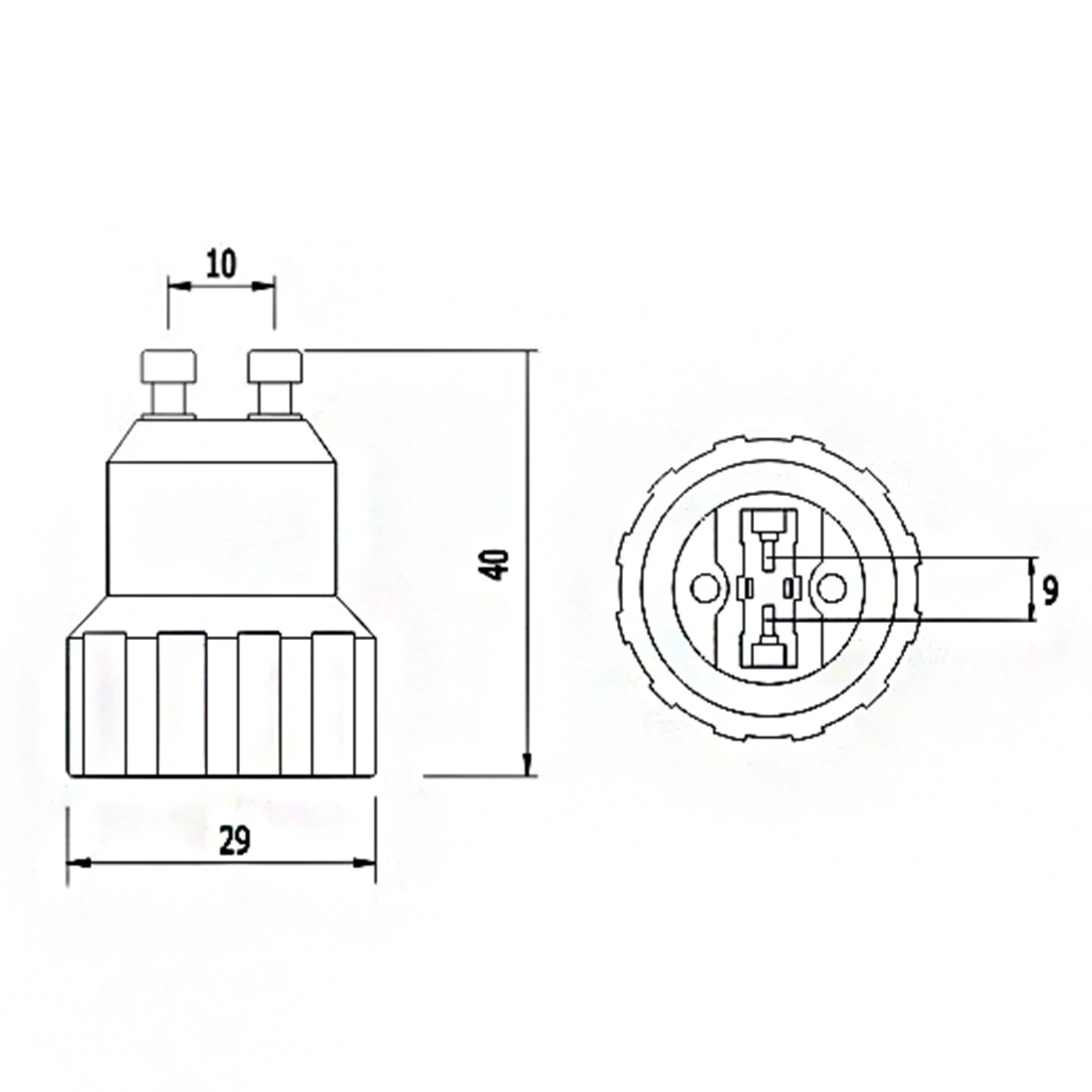 2pcs White GU10 to G9 Bulb Adapter Converter - LED Panel & Halogen Light Socket Adapter - Quick Install Lamp Holder