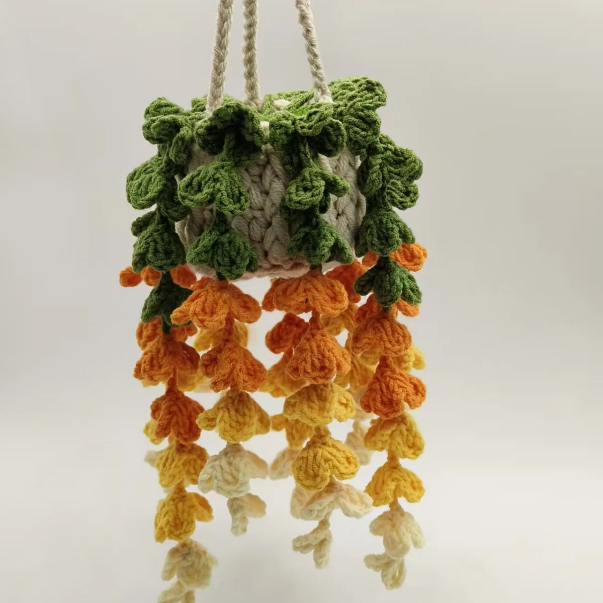Gehäkelter Pflanzenanhänger Gehäkelte Blumen Auto-Spiegelanhänger Liebliche Gestrickte Lavendelblume Raumdekoration – Detail 2