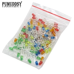 120PCS 3mm LED Light Assorted Kit DIY LEDs Set White Yellow Red Green Blue Orange Each 20PCS