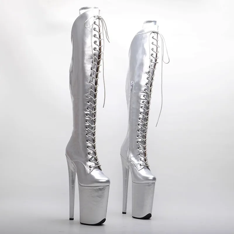 

New 23CM/9inches PU Upper Modern Sexy Nightclub Pole Dance Shoes High Heel Platform Women's Boots 009