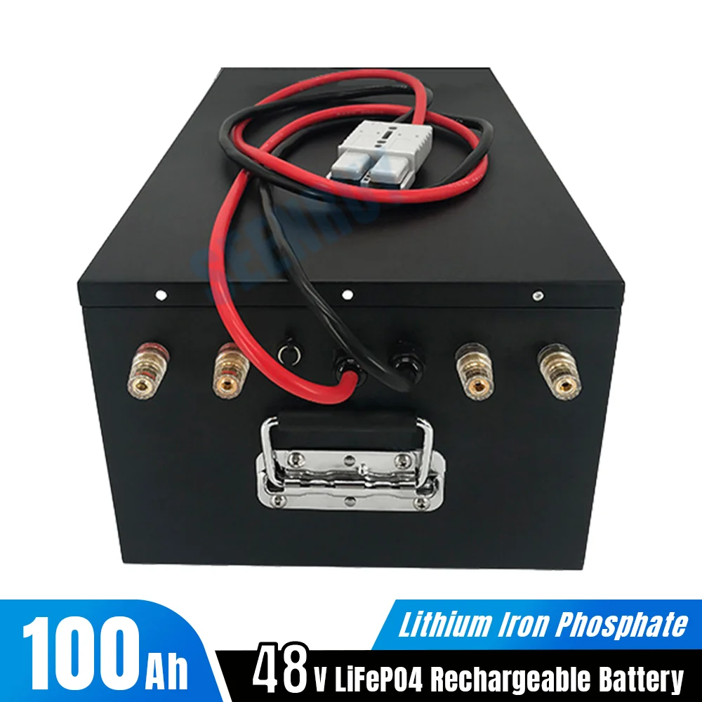 

48V 100Ah Lifepo4 Battery Pack Lithium Iron Phosphate Optional Bluetooth BMS for Motorhome RV Golf Cart Solar Energy