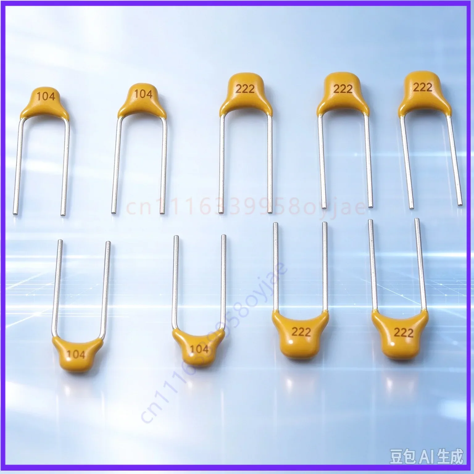 200pcs  Capacitor for Circuit,104 Monolithic Capacitor 0.1uF 50V Yellow High Frequency