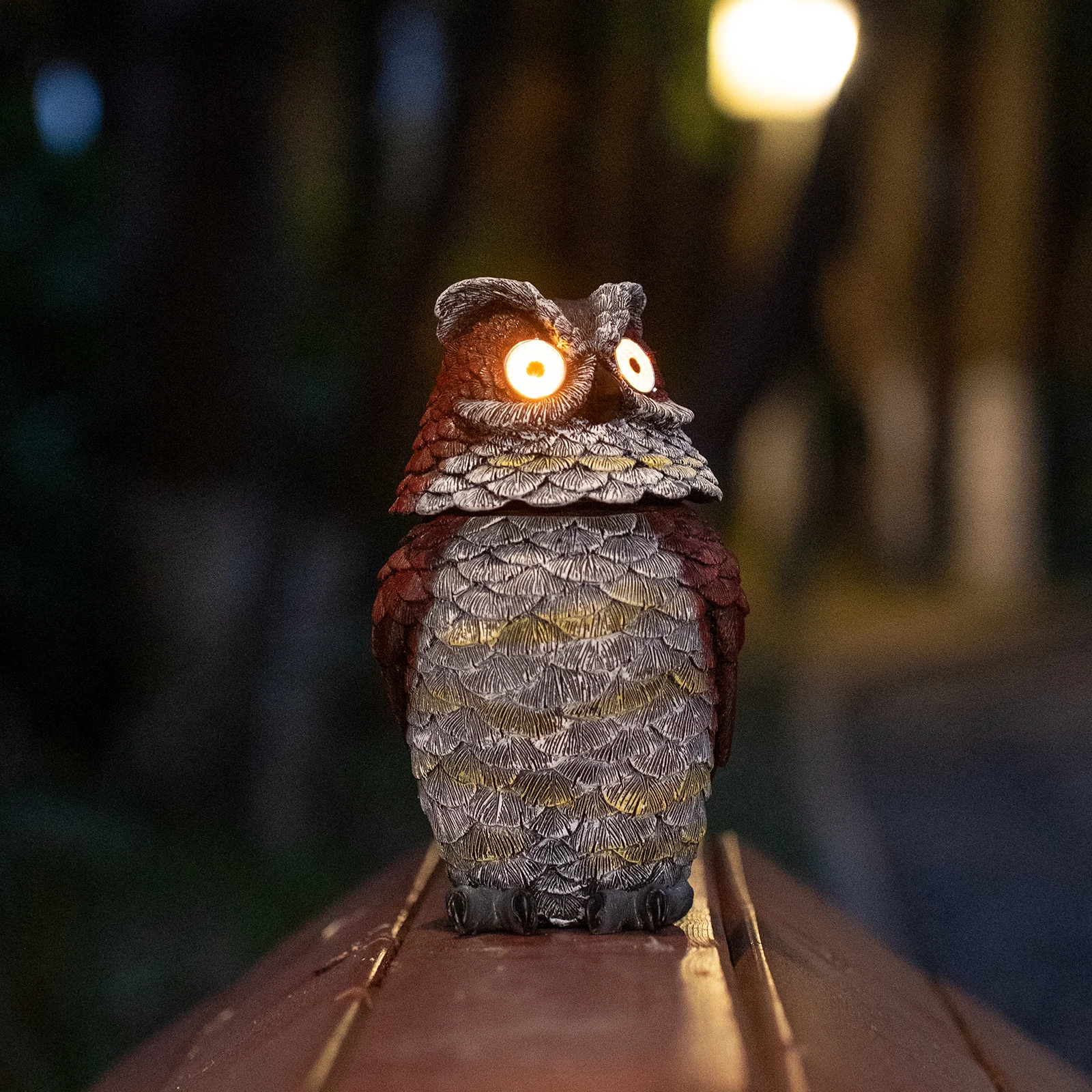 Watch owl solar electric night light outdoor garden balcony courtyard floor decoration pieces waterproof resin crafts